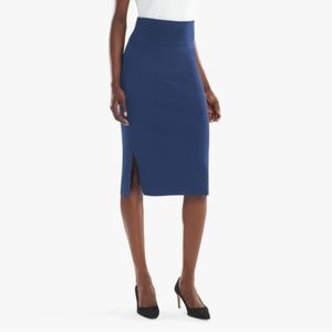 NWT MM LAFLEUR Harlem Stretch Foldover Waist Jardigan Knit Skirt in Regent Blue